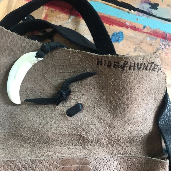 Native American style leather satchel - Picture 3 of 4